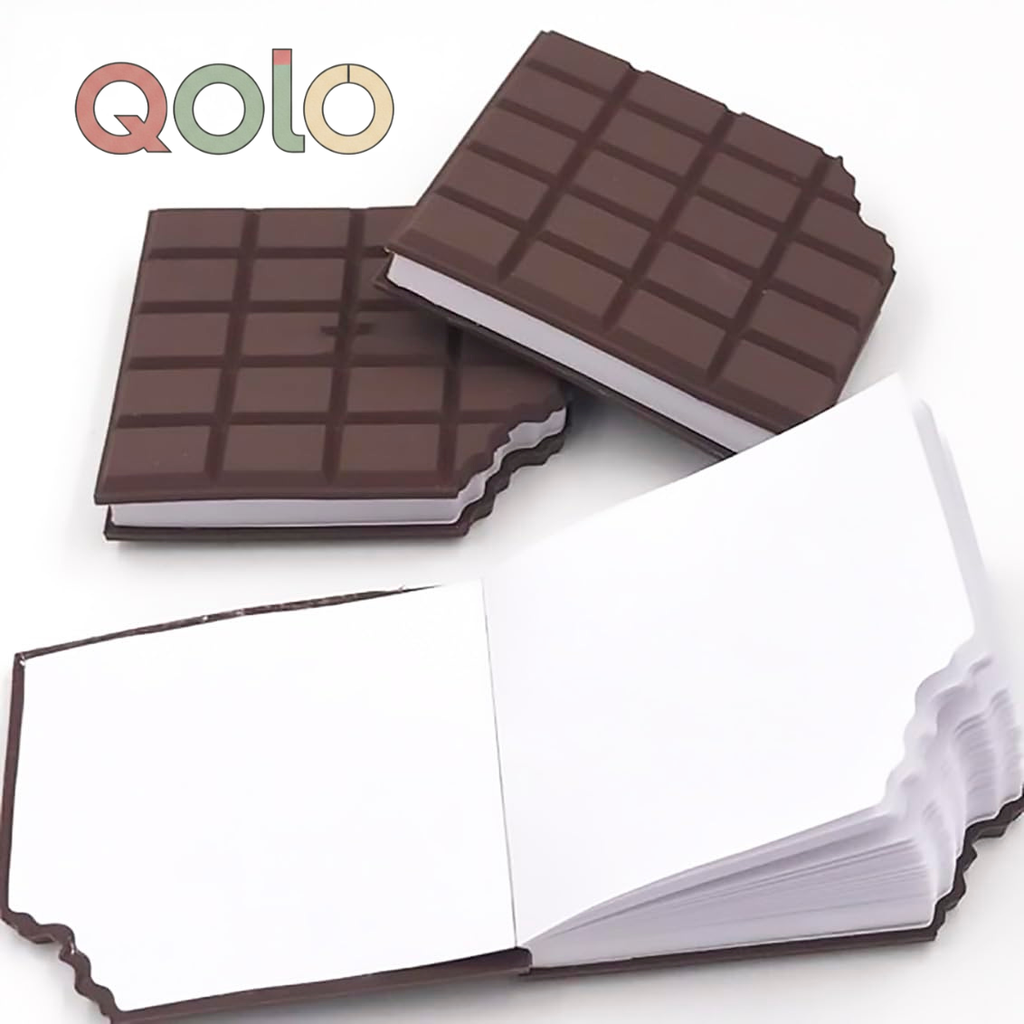 Qolo Chocolate-Shaped Scented Notebook Diary with Original Cocoa Aroma – Pack of 1, 80 Pages