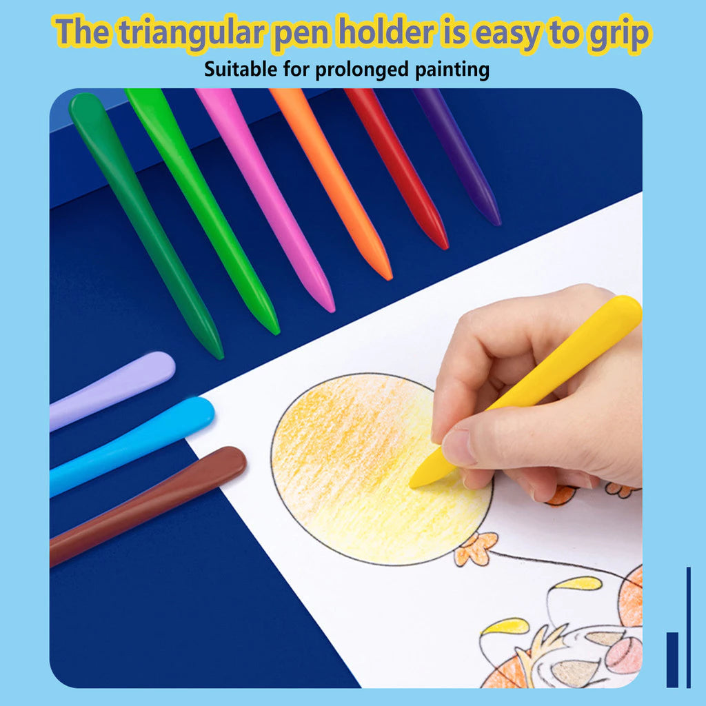 Qolo 12 Colors Plastic Crayons – Safe, Non-Toxic, Clean Hands, Unbreakable & Waterproof (2023-12)